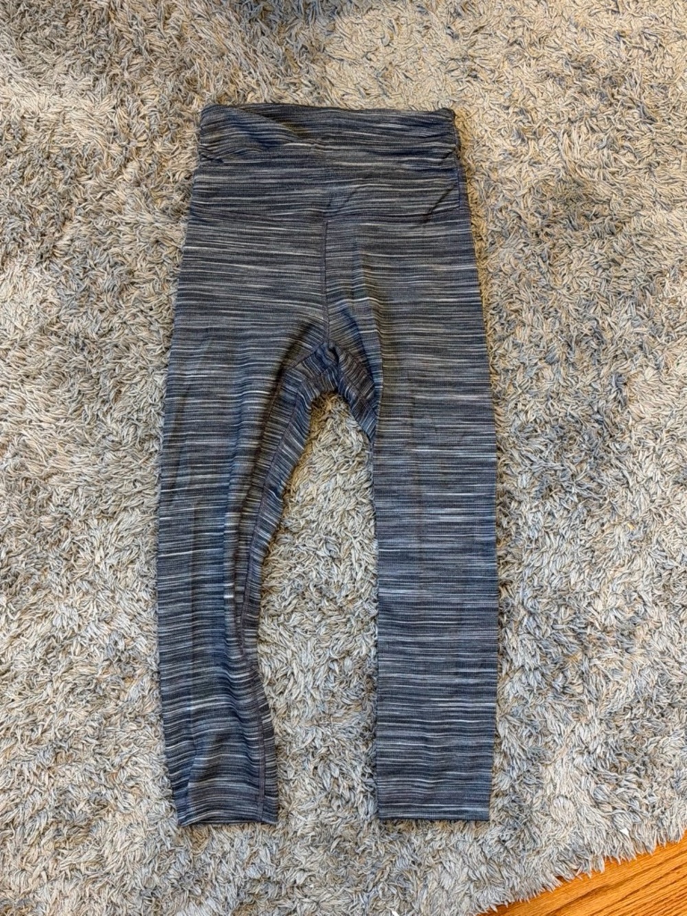 lululemon athletica Gray Heathered Striped Capri Leggings